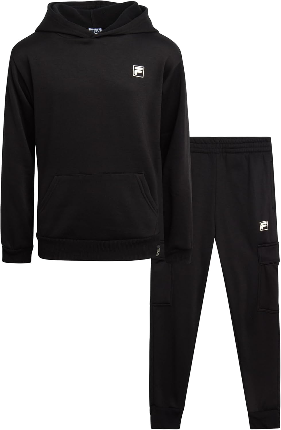 Fila Boys’ Sweatsuit Set – 2 Piece Active Hoodie Sweatshirt and Jogger Sweatpants – Performance Activewear Set for Boys, 8-12