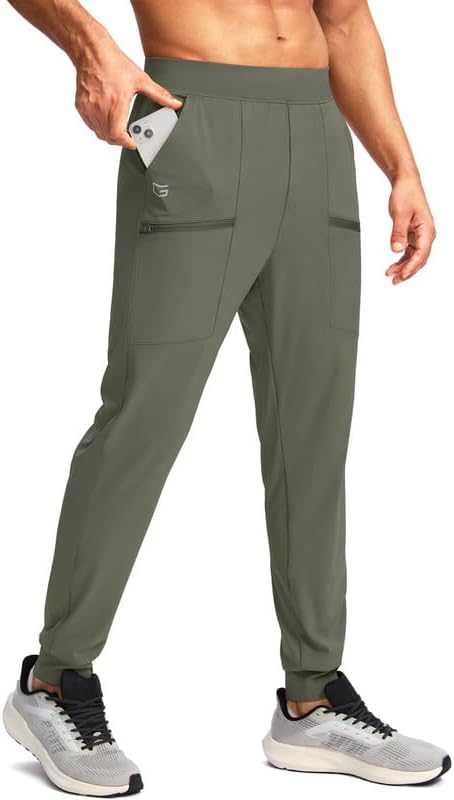 G Gradual Men’s Joggers Pants with Zipper Pockets Stretch Sweatpants Athletic Track Pants for Men Workout Running Gym