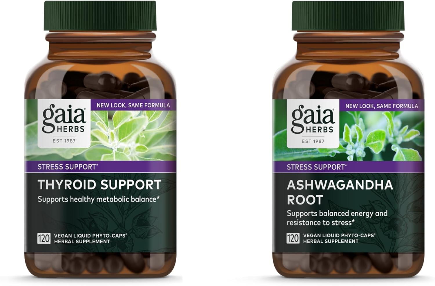Gaia Herbs Ashwagandha Root – Made with Organic Ashwagandha Root – 120 Vegan Liquid Phyto-Capsules & Thyroid Support – Support Healthy Metabolic Balance and Overall Well-Being – 120 Vegan Liquid Phyto