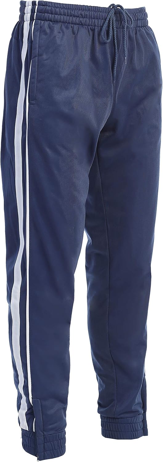 Gioberti Mens Athletic Track Pants with Ribbed Zipper Ankle Cuff