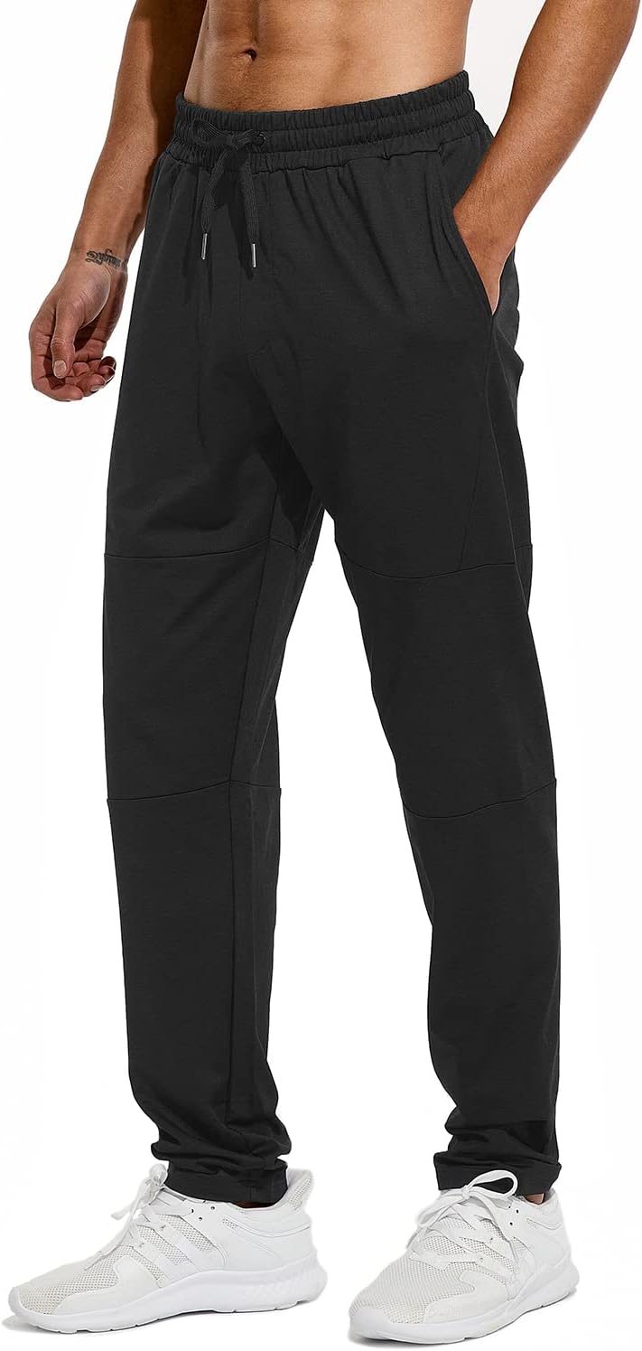 HODOSPORTS 32″/34″/36″/38″/40″ Inseam Tall Mens Sweatpants Zipper Pocket Extra Tall Joggers Workout Pants