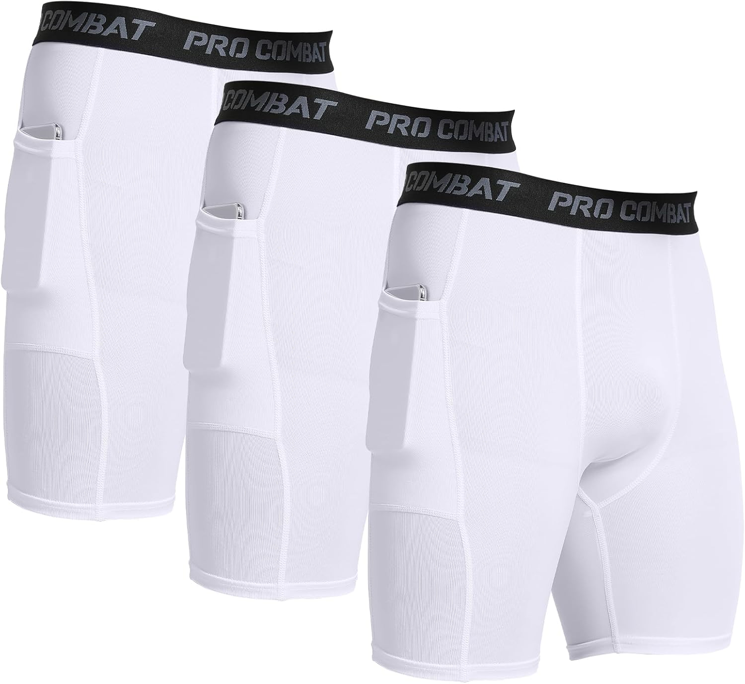 HYCOPROT Compression Shorts Men with Pocket Spandex Sports Tights Athletic Performance Baselayer Workout Running Underwear