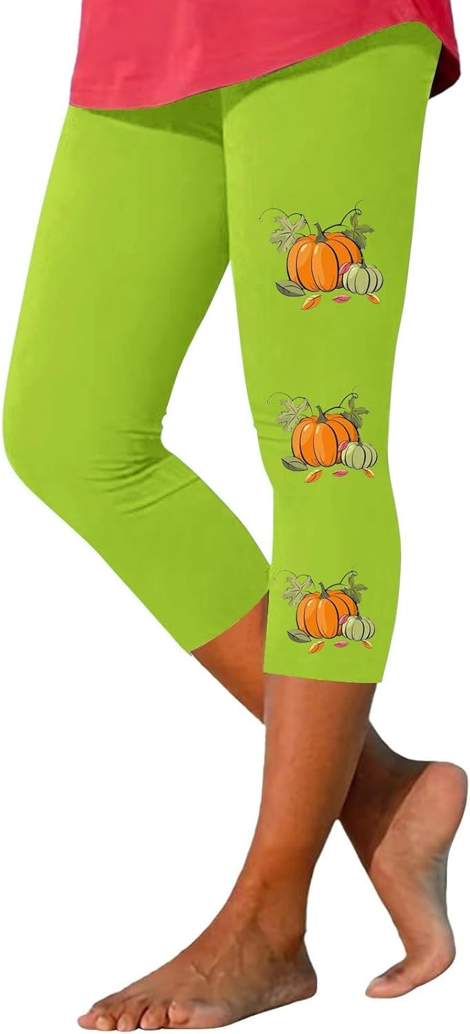 Halloween Leggings for Women Casual Spooky Printed Legging Ghost High Waisted Plus Size Tights Fall Clothes