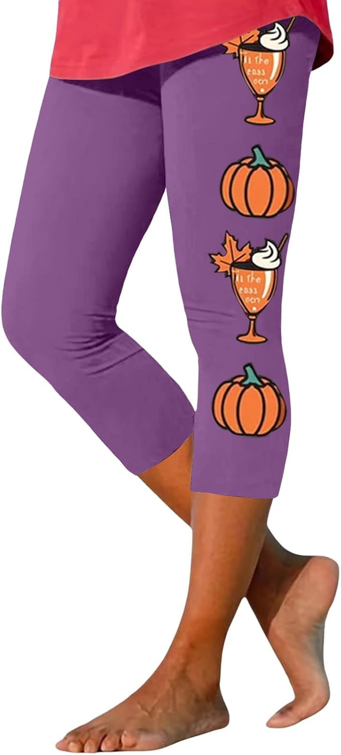 Halloween Yoga Pants for Women with Pockets Printed High Waist Ultra Soft Yoga Pants Comfy Workout Fashion Leggings