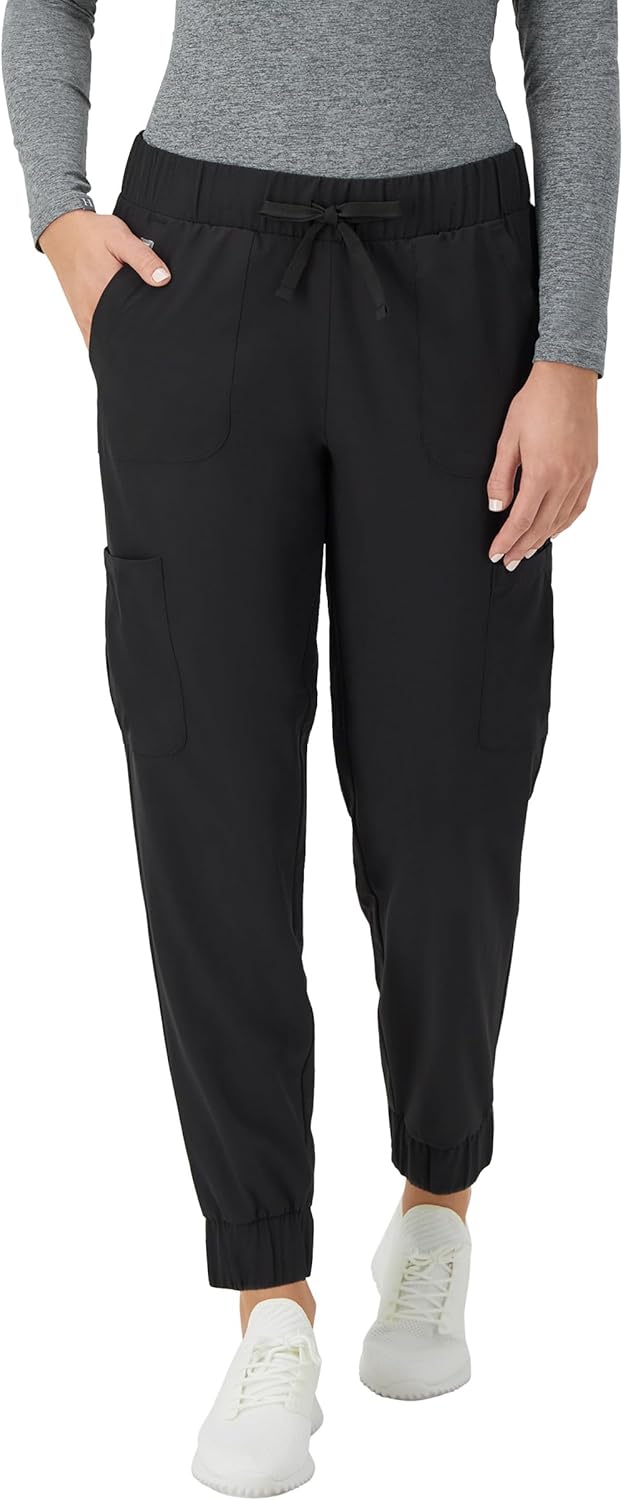 Hanes Women’s Scrubs Cargo Joggers, Healthcare Scrub Joggers for Women, Moisture Wicking