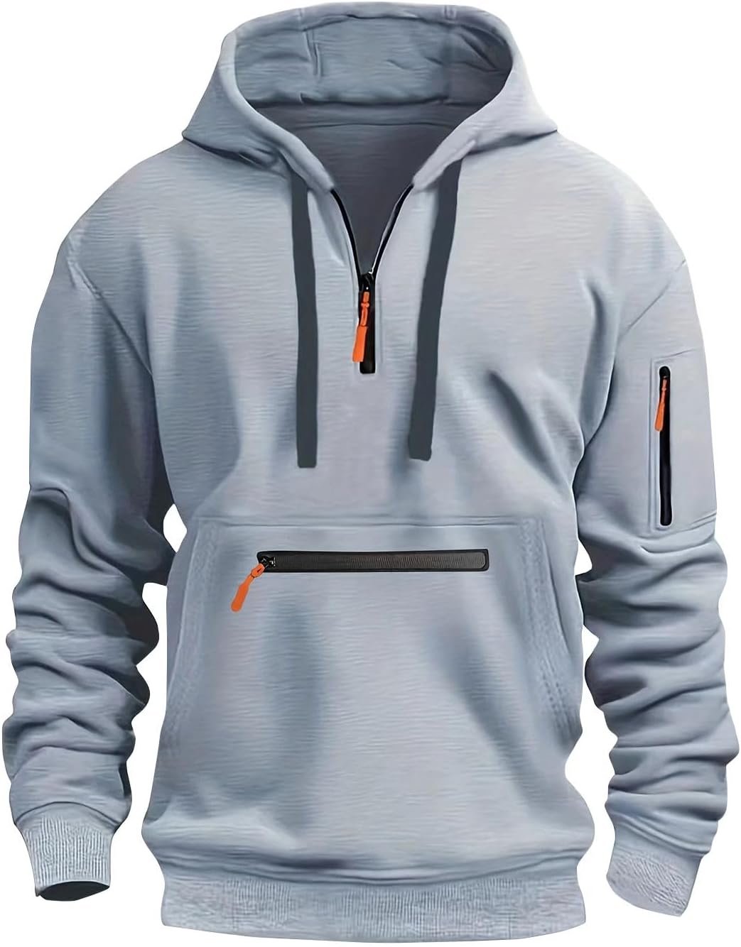 Hoodies for Men Winter Casual Pullover Drawstring Solid Hoodie Long Sleeve Streetwear Hooded Lightweight Sweatshirts