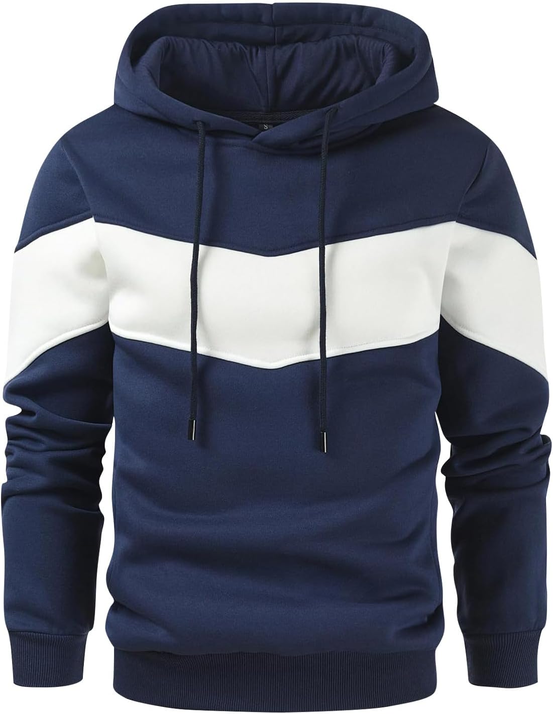Hoodies for Men Winter Drawstring Pullover Hooded Streetwear Lightweight Sweatshirts Casual Long Sleeve Color Block