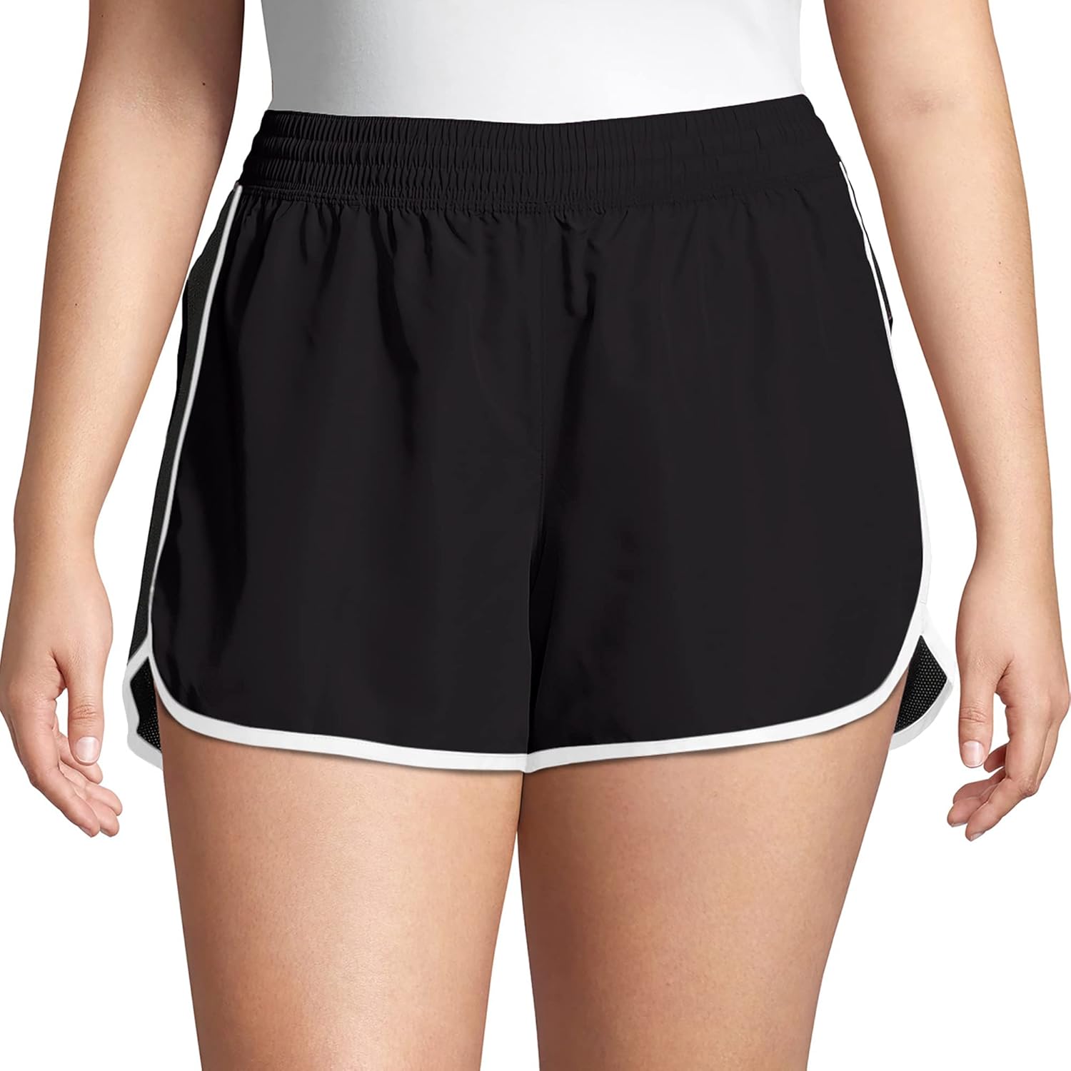 Just My Size Women’s Active Plus-Size Woven Running Shorts, Moisture-Wicking Shorts, 4″