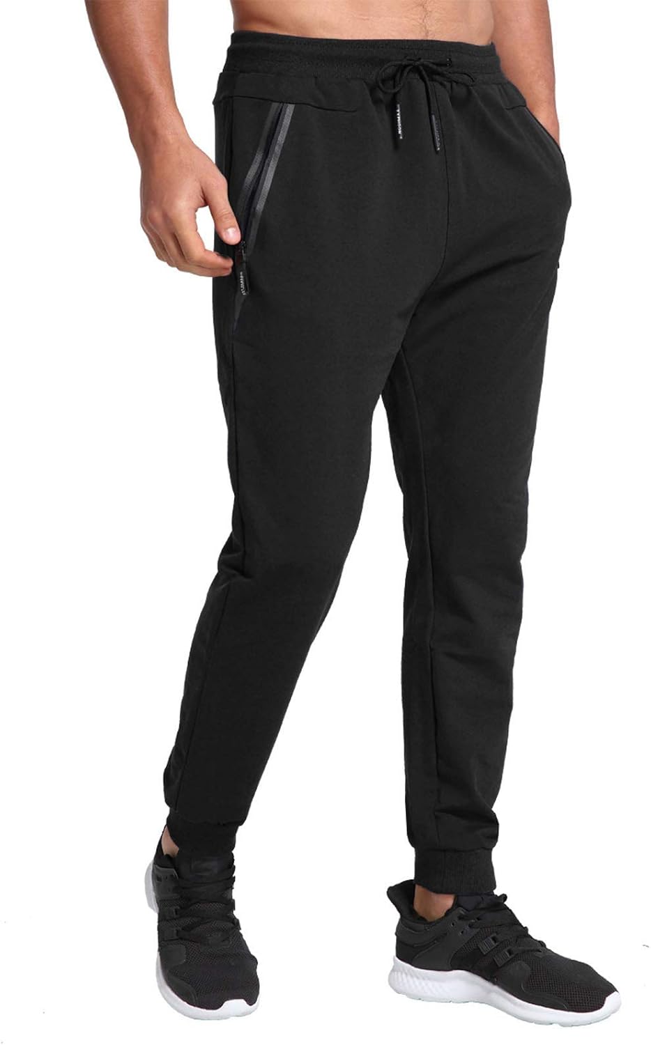 JustDay Mens Joggers Sweatpants Slim Lightweight Track Pants Zipper Pockets
