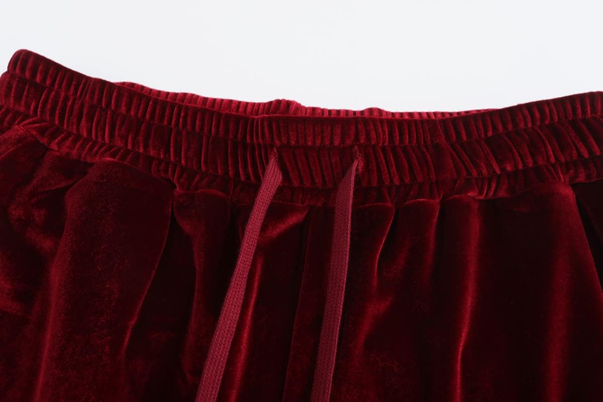 KISSQIQI Mens 2 Pieces Velour Tracksuits Velvet Outfits Sweatsuits Jogging Sport Suits Jacket Pants hooded Tracksuit