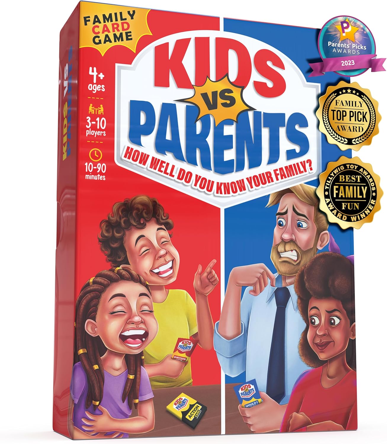 Kids VS Parents – Family Game for Kids 4-12 | Games for Family Game Night | Fun Kids Card Games with 200 Conversation Starter Cards for 10-90 Minutes Play Time