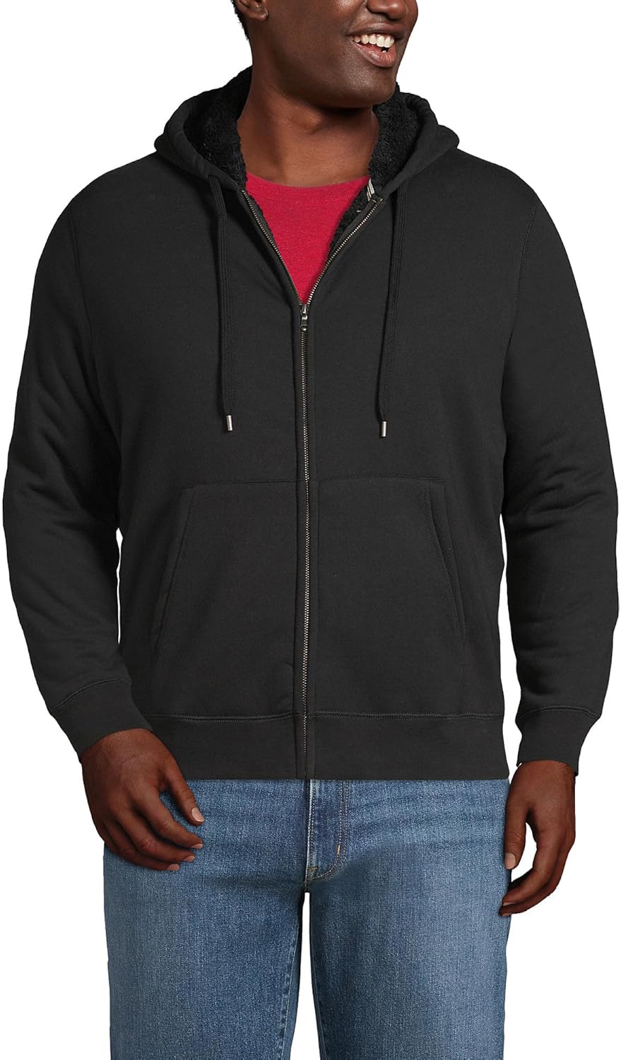 Lands’ End Men’s Serious Sweats Full Zip Sherpa Fleece Hoodie