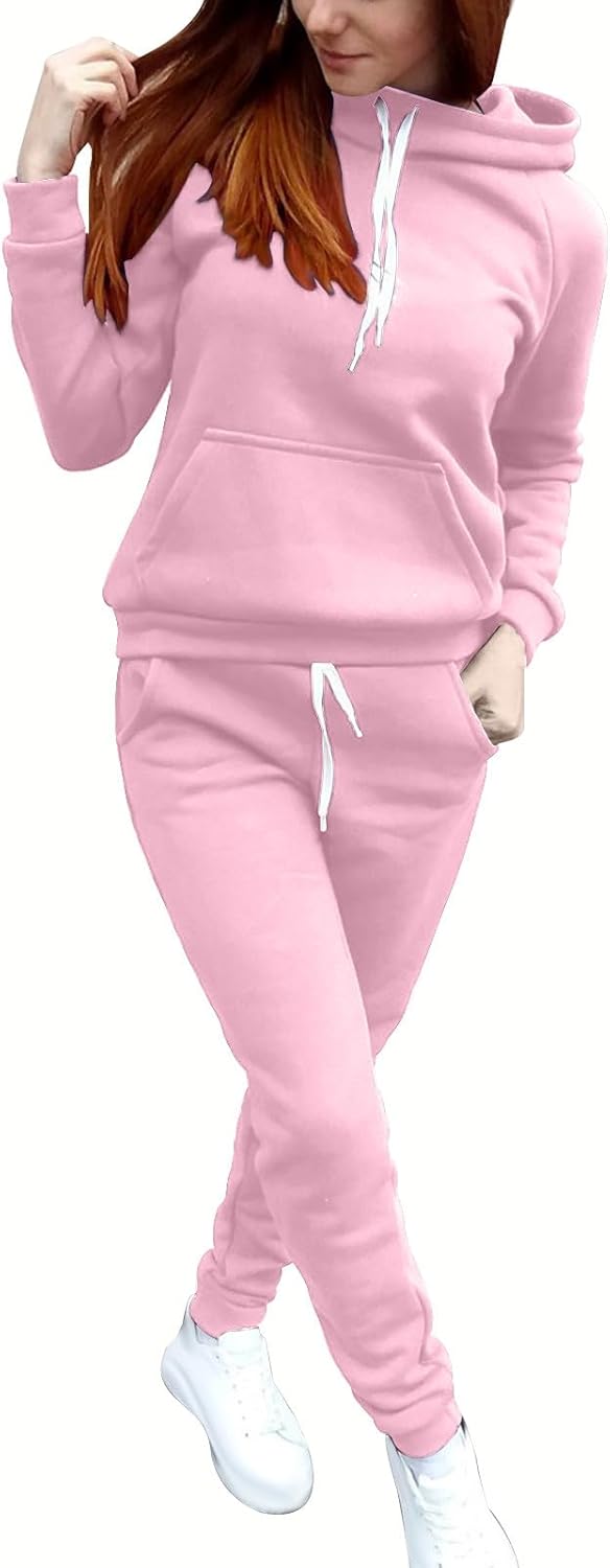 Lastesso Lounge Set Women Loose Fit Drawstring Hoodies with Pockets Jogger Pants Gym Yoga Tracksuits Sweatsuits Outfits