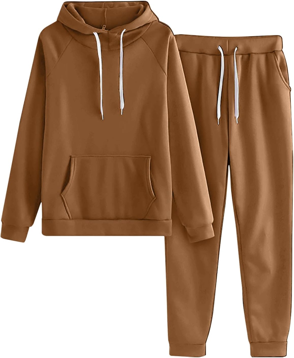 Lastesso Womens Loungewear Set Plus Size Cozy Hoodie Casual Fit Travel Sets Solid Sweatsuits with Pockets Tracksuit Outfits
