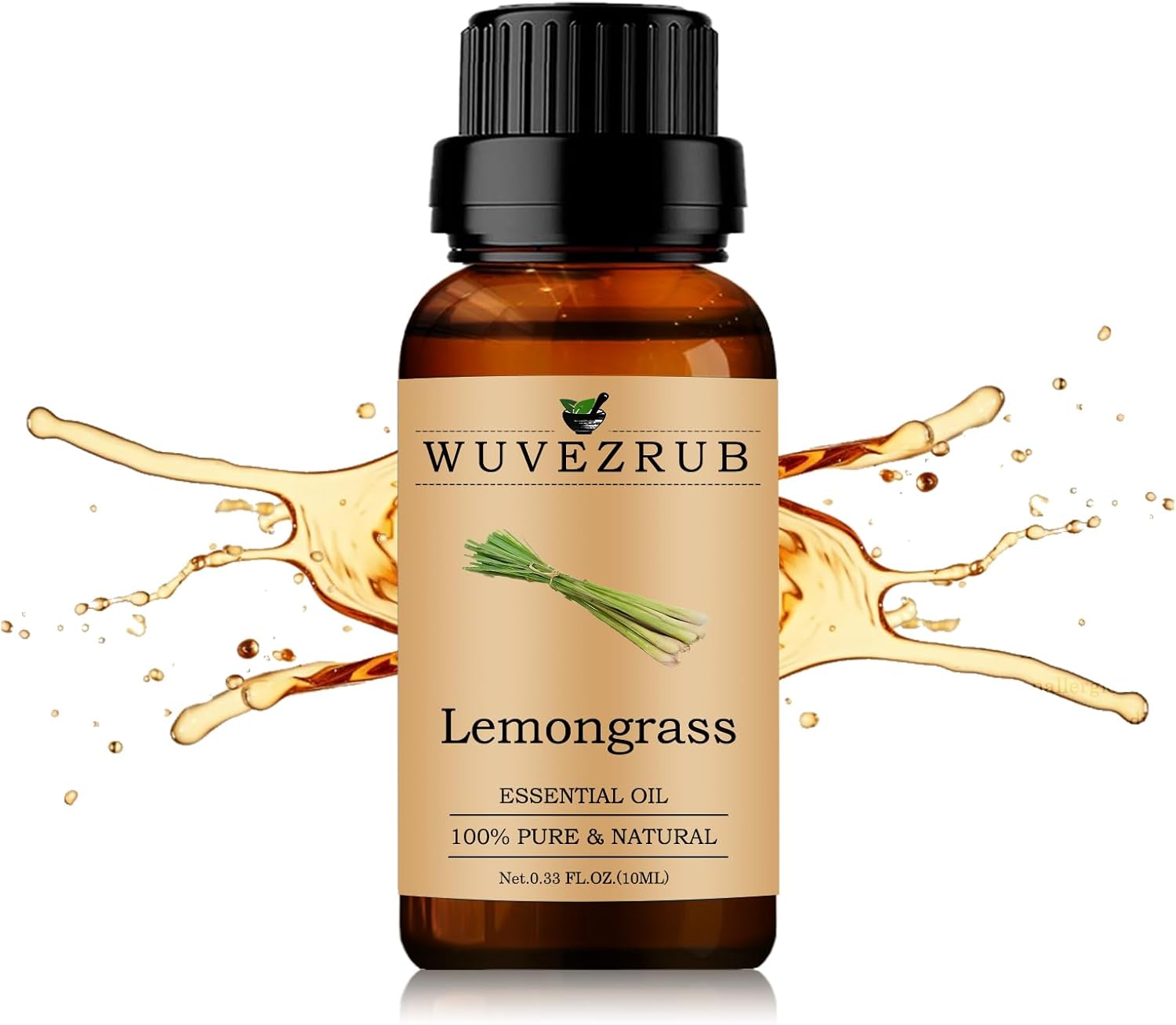Lemongrass Essential Oils 10ML, Organic 100% Pure and Natural Lemongrass Essential Oil for Aromatherapy Diffuser – 0.33 Fl Oz/Lemongrass