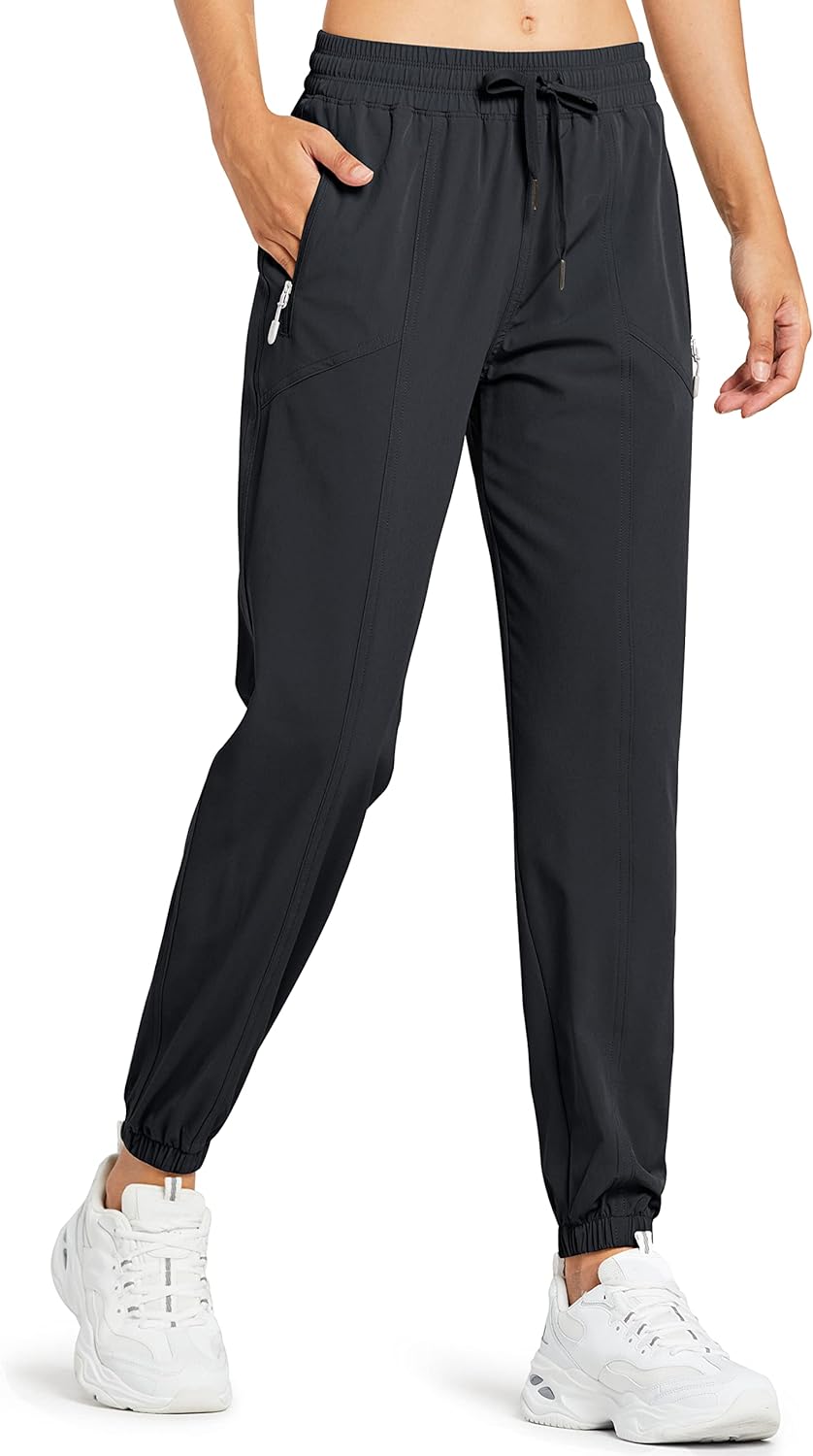 Libin Women’s Lightweight Joggers Quick Dry Hiking Running Pants Athletic Workout Track Casual with Zipper Pockets