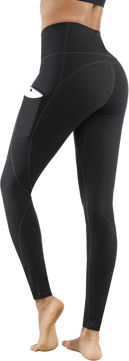 Lingswallow High Waist Yoga Pants – Yoga Pants with Pockets Tummy Control, 4 Ways Stretch Workout Running Yoga Leggings
