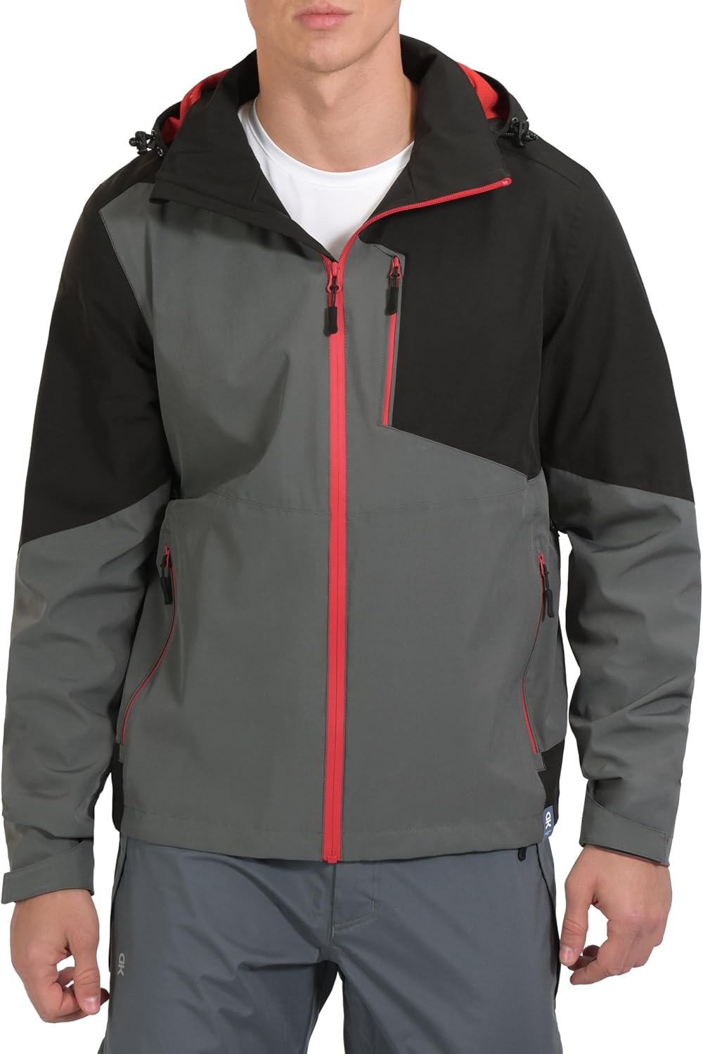 Little Donkey Andy Men’s Waterproof Rain Jacket Breathable Windbreaker Outdoor Rain Coat with Detachable Hood