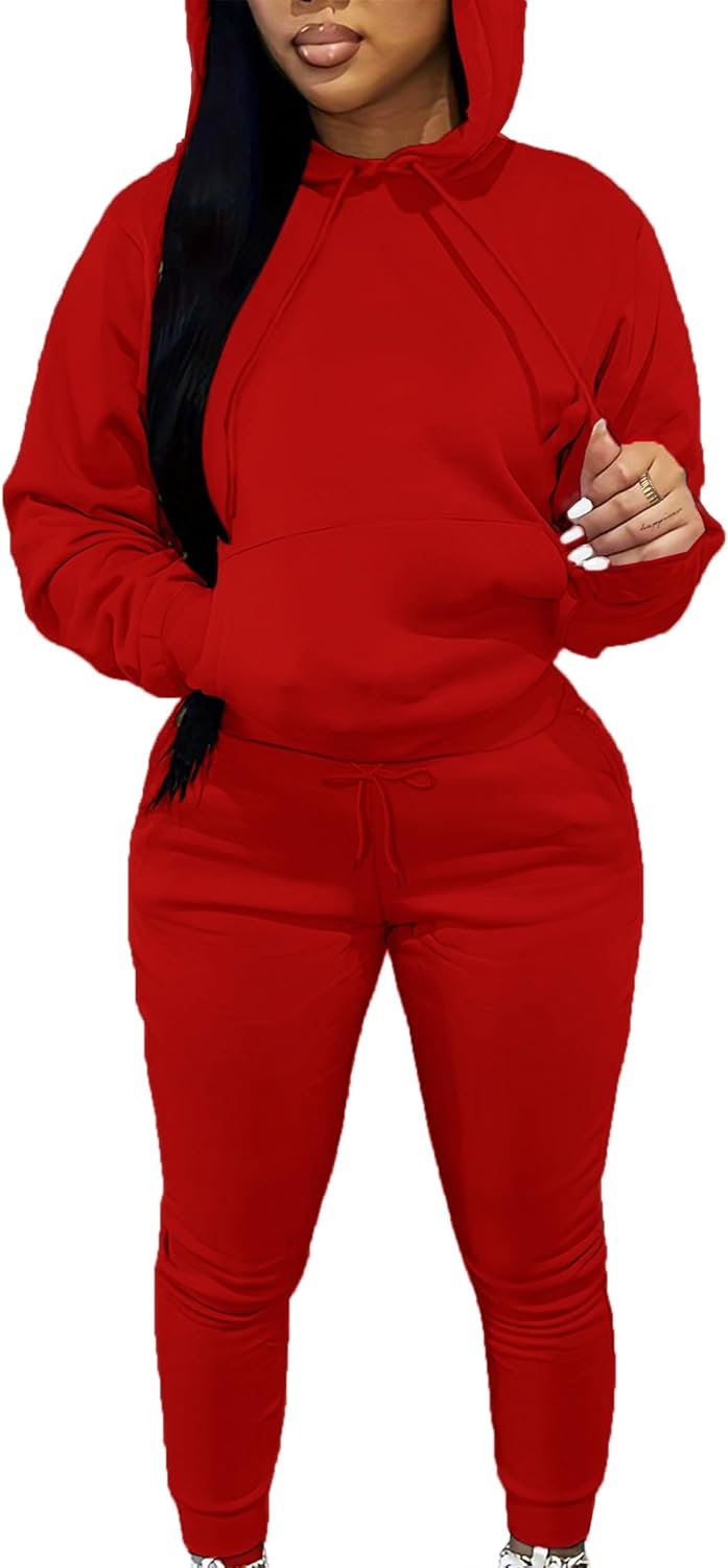 LovelyWholesale Womens Sweatsuits 2 Piece Set Hoodie Sweatshirts and Jogger Sets
