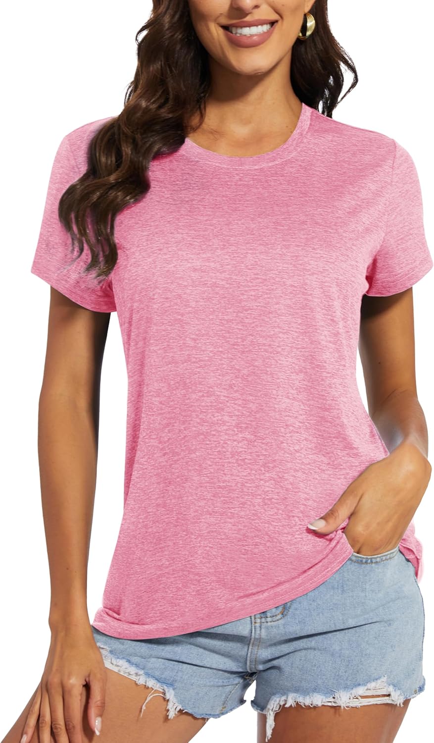 MAGCOMSEN Women’s Short Sleeve Quick Dry T-Shirts Wicking Moisture Workout Athletic Running Shirts