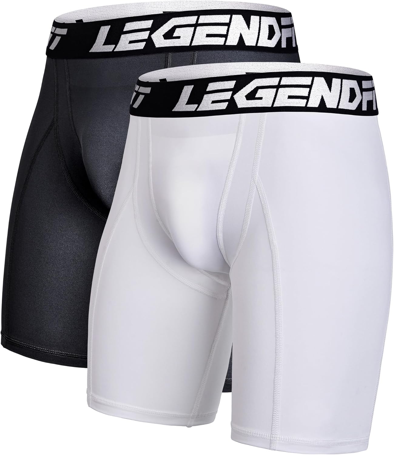 Men Baseball Football Straps Compression Underwear w/Cup Pocket(NO Cup) Protective Athletic Shorts – 2 Pack