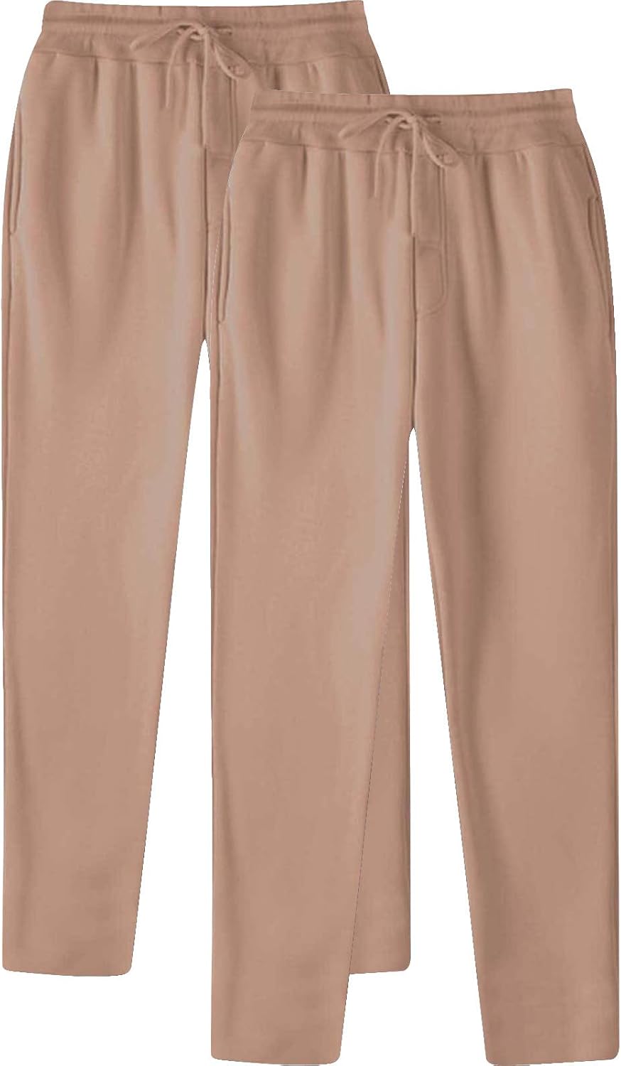 Mens 2 Pack Athletic Workout Jogger Sweatpants Casual Solid Drawstring Pants Stretch Soft Yoga Workout Outdoor Pants