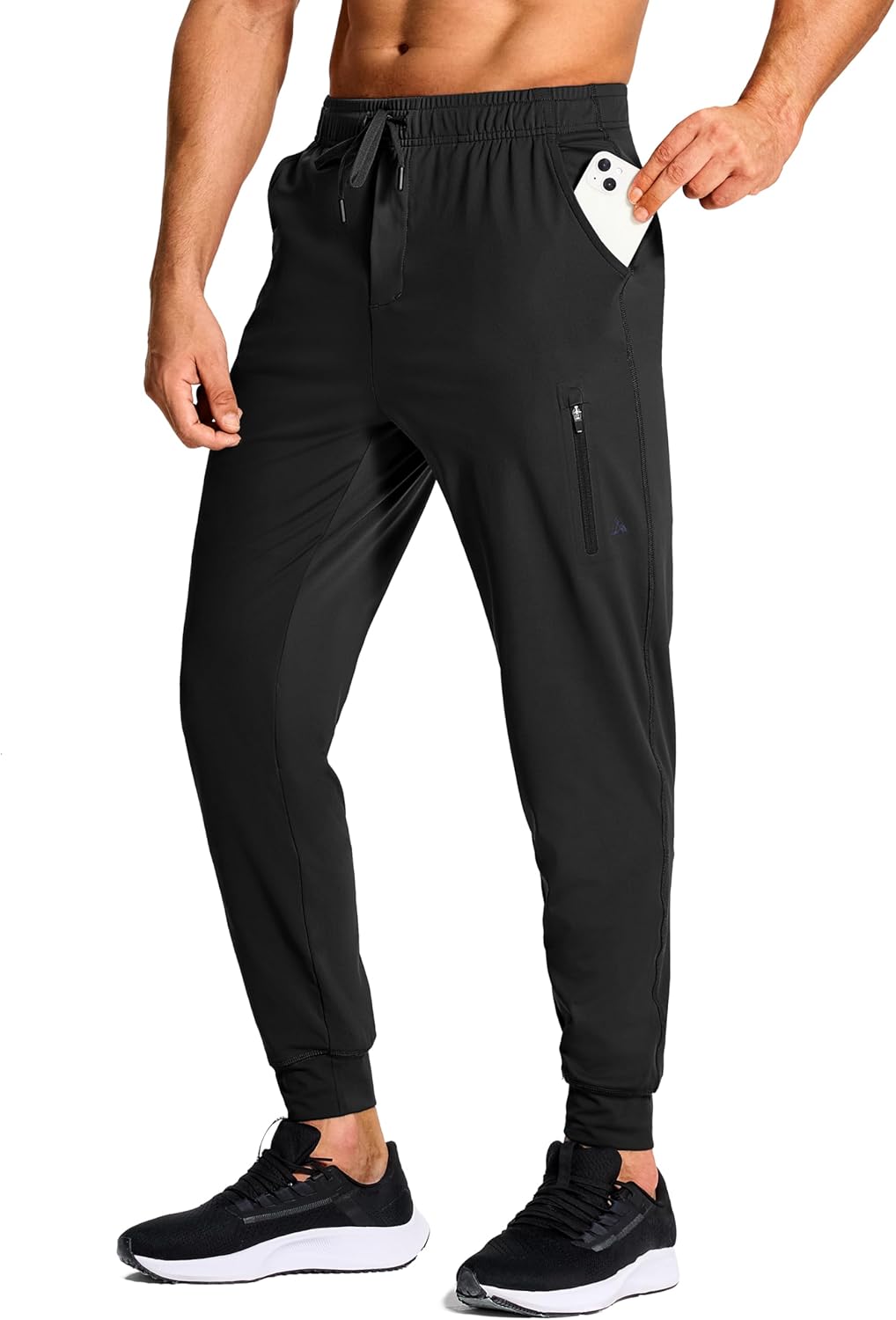 Men’s Athletic Joggers Stretch Sweatpants with Zipper Pockets Running Workout Gym Track Golf Pants for Men