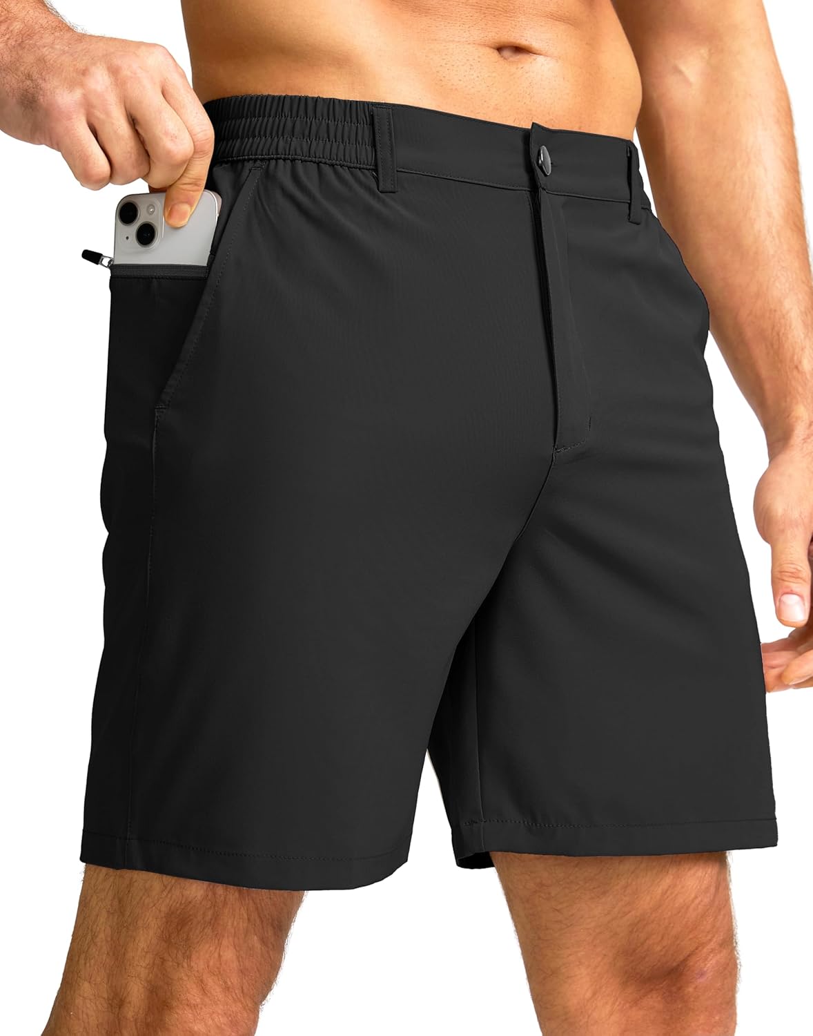 Men’s Casual Shorts 7″ Lightweight Golf Shorts for Men Stretch with 3 Pockets Quick Dry Breathable Work Shorts