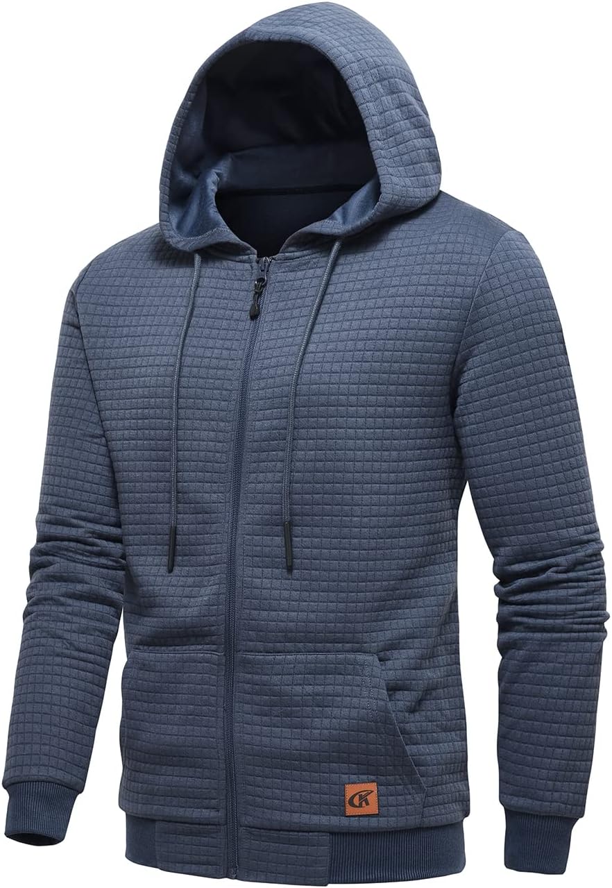 Men’s Zip Up Hoodie Lightweight Hooded Sweatshirt Jackets With Kanga Pocket
