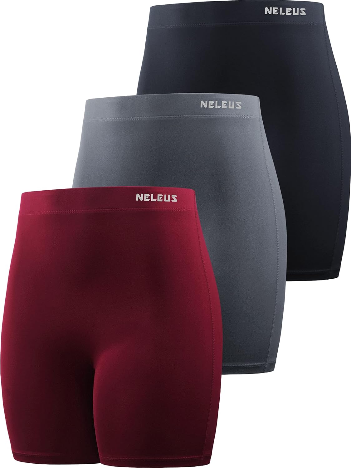 NELEUS Women's 4"/ 3" Biker Short 3 Pack High Waist NELEUS Women's 4"/ 3" Biker Short 3 Pack High Waist Athletic Shorts for Gym Yoga Running