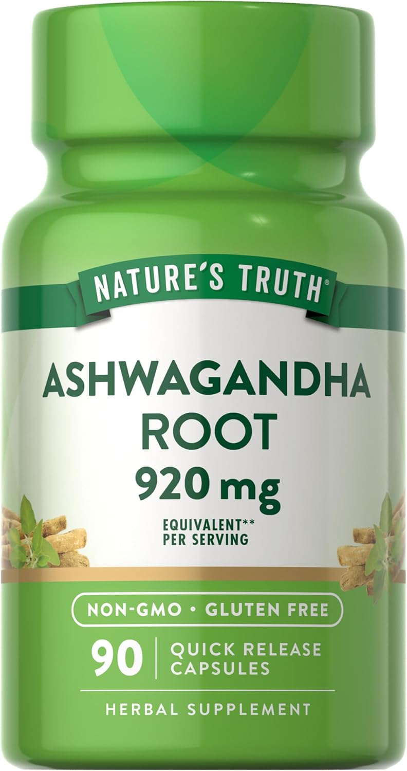 Nature’s Truth Ashwagandha Capsules | 920 mg | 90 Count | Non-GMO & Gluten Free Supplement