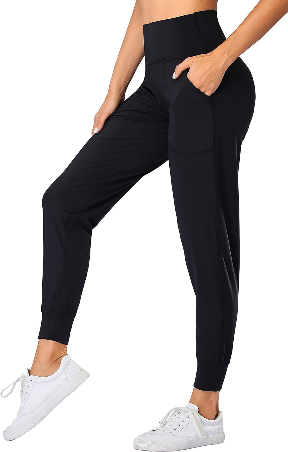 Oalka Women’s Joggers High Waist Yoga Pockets Sweatpants Sport Workout Pants