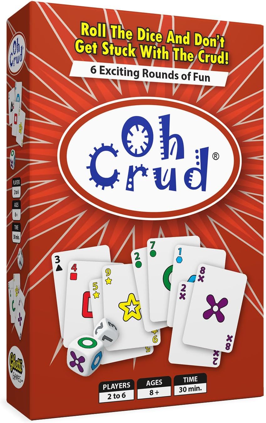 Oh Crud Card and Dice Game, Family Game for 2-6 Players, Adults, Teens, Kids, Easy-to-Learn, Strategy, Great for Friends and Families – Ghetti Games