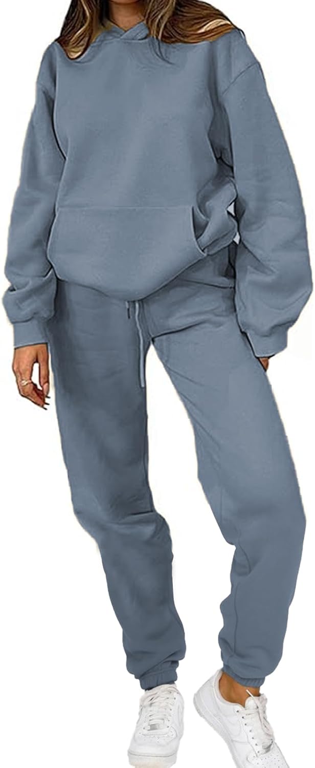 PAODIKUAI Women 2 Piece Outfits Hoodie Sweatsuits Set Sweatpants Long Sleeve Sweatshirt Matching Joggers Tracksuit Sets