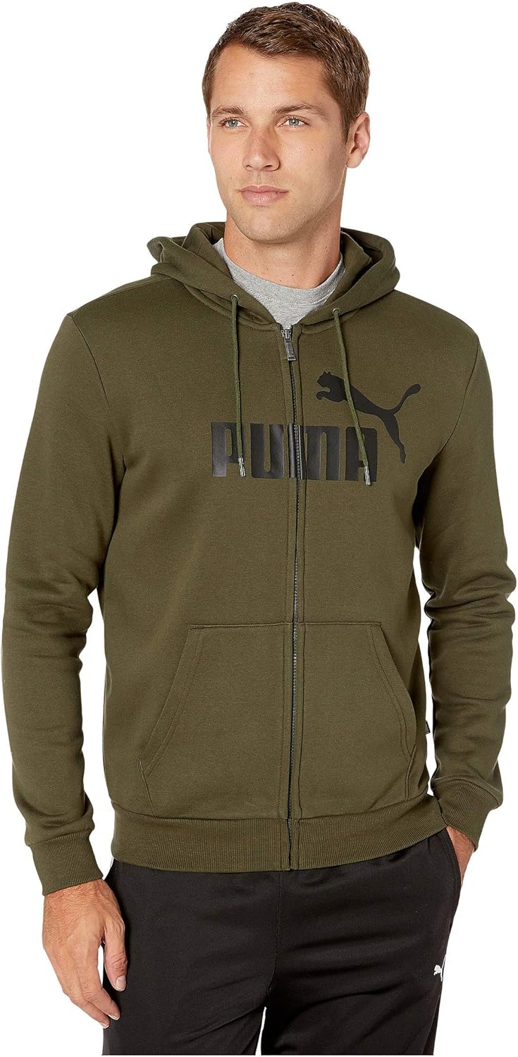 PUMA ESS Full Zip Fleece Hoodie Forest Night