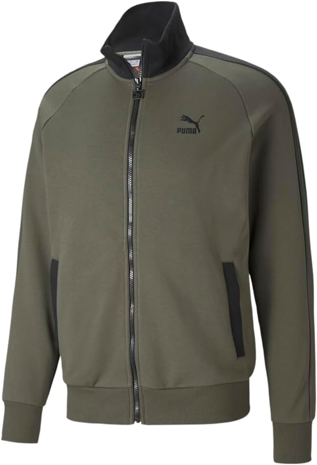 PUMA Mens Between The Lines T7 Jacket Athletic Outerwear Casual Full Zip – Green