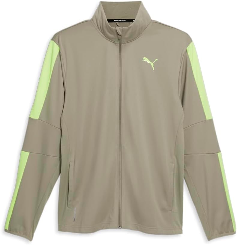 PUMA Mens Blaster Full-Zip Jacket Athletic Outerwear Casual Full Zip Moisture Wicking – Green