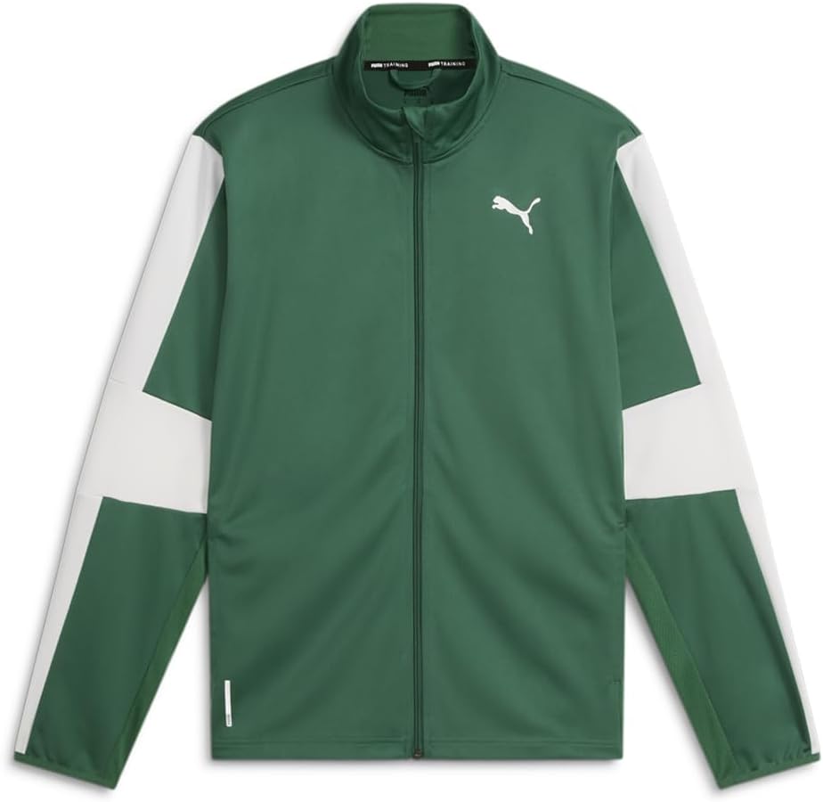 PUMA Mens Blaster Full-Zip Jacket Training Athletic Outerwear Casual Full Zip Moisture Wicking – Green
