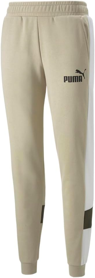 PUMA Mens Essential Colorblock Pants Casual – Beige