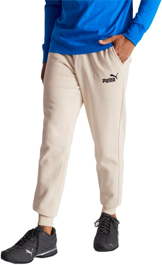 PUMA Mens Essentials Embroidery Logo Sweatpants Casual Pockets – Off White
