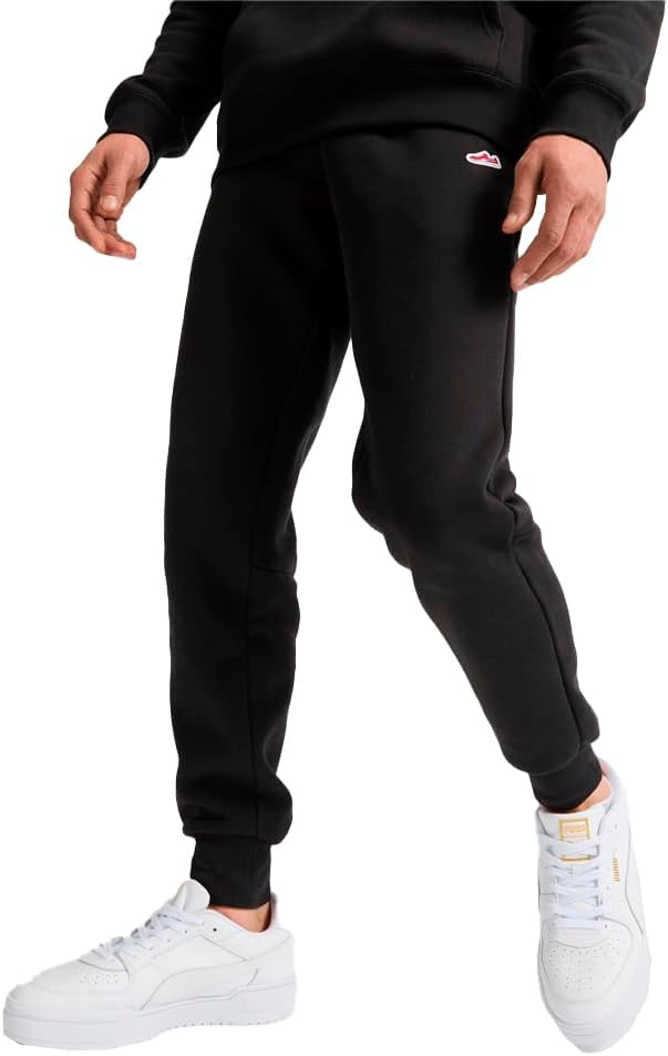 PUMA Mens Suede Logo Joggers Casual – Black
