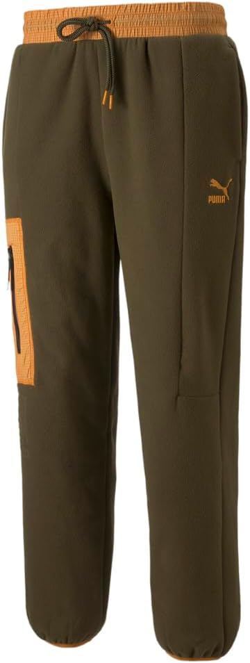 PUMA Mens Swxp Polar Fleece Pants Casual Drawstring – Green
