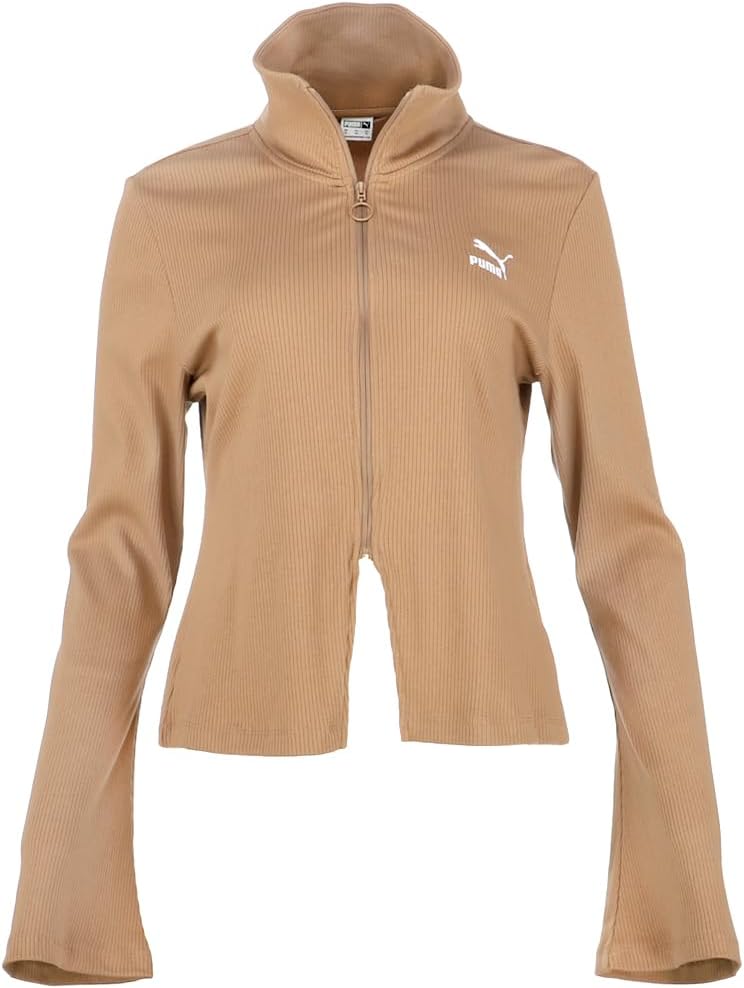 PUMA Womens Classics Ext Ribbed Jacket Athletic Outerwear Casual – Orange