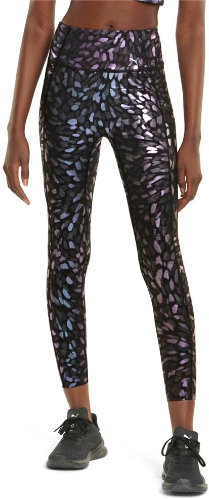 PUMA Womens Forever Luxe Graphic High Waisted 78 Athletic Leggings Training Casual Comfort Technology – Black