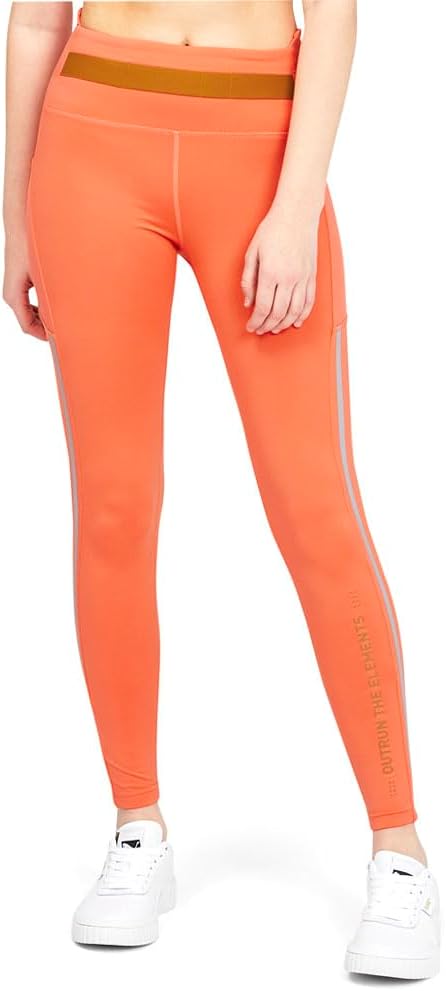 PUMA Womens Helly Hansen X Leggings Running Moisture Wicking – Orange