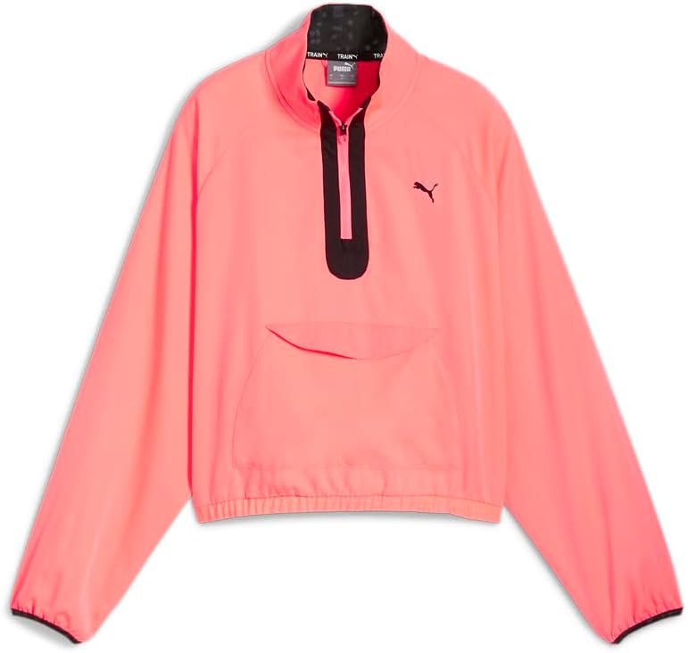 PUMA Womens Hypernatural Woven Half Zip Athletic Outerwear Casual – Pink