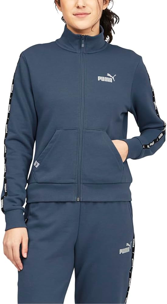 PUMA Womens Power Tape Full-Zip Athletic Outerwear Casual – Blue