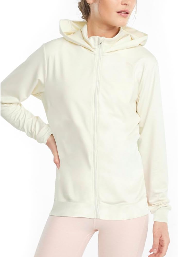 PUMA Womens Studio Yogini Jacket Yoga Athletic Outerwear Casual Comfort Technology – White