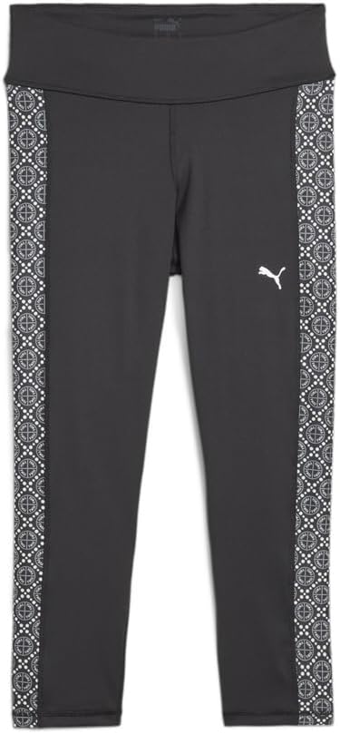 PUMA Womens Train Favorites Graphic High Waist 34 Leggings Casual Comfort Technology – Black