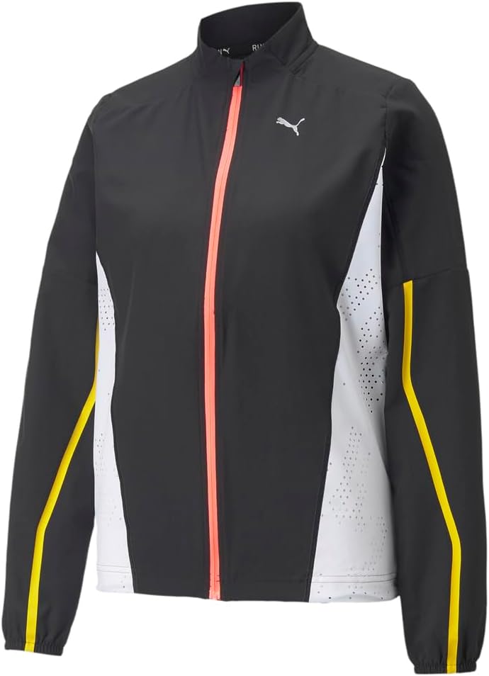 PUMA Womens Ultraweave S Woven Jacket Running Athletic Outerwear Full Zip Breathable – Black